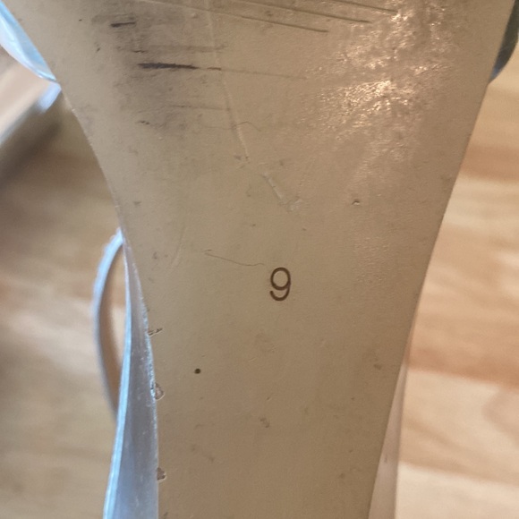 Badgley Mischka Ankle Strappy Wedge Silver Metallic Rhinestone Sandals - Picture 11 of 14